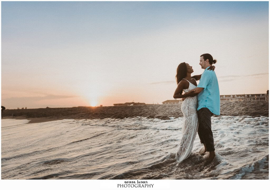 A gorgeous Cape May engagement session during sunset at Washington Street and the beach at Congress Hall.