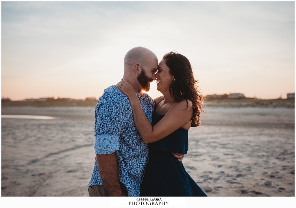 A golden, end-of-summer Barnegat Light and Long Beach Island engagement session